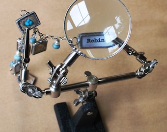 3rd Hand Holds SMALL pieces for Soldering ~*~ It's HELP with Magnifier Glass ~*~ Helping Hands Tool