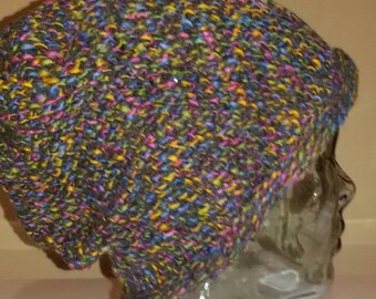 Grey Rainbow rolled brim slouchy