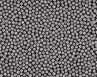 1 Yard of Tuxedo Black Tiny Scatter Flowers by Doodlebug Design for Riley Blake LAST ONE