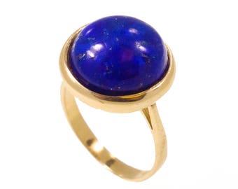 Lapis Ring, 14K Gold Ring, Gemstone Ring, Solid Gold Ring, Vintage Ring, Vintage Gold Ring, Birthstone Ring