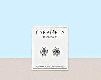 Atom stud earrings Symbol of atom earrings Science earrings Science jewelry geek nerd earrings Gift idea