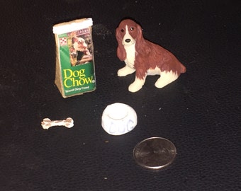 Dollhouse Miniatures dog bowl food