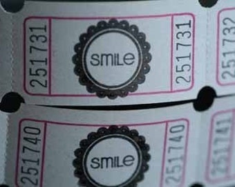 Vintage Style Hand Stamped Smile Carnival Tickets