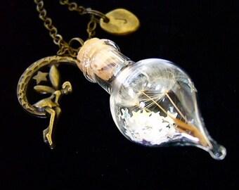 Mother Daughter Gift, Dandelion Wish Necklace, Guardian Angel Necklace, Good Luck Gift, Girlfriend Necklace, Woodland Jewelry, Bff Gift