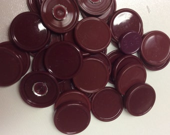 Medicine flip off vial caps for crafts: maroon color 22mm caps- 100 pieces