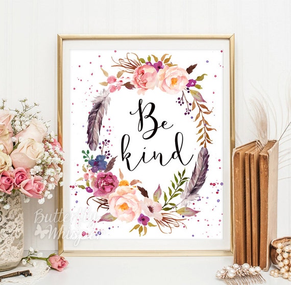 Be Kind Printable Wall Art Disney Quote Inspirational Canvas Poster Sayings Print Shabby Chic Roses Decor 8x10 5x7 Be Kind Printable Wall Art Disney Quote Inspirational Canvas Poster Sayings Print Shabby Chic Roses Decor 8x10 5x7