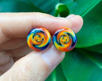 Zig Zag Rainbow Glass Plugs 6g 4g 2g 0g 00g 7/16" 1/2" 9/16" 5/8" 3/4" 1" 4mm 5 mm 6 mm 8 mm 9.5 mm 10 mm 12 mm 14 mm 16 mm 18 mm 25 mm