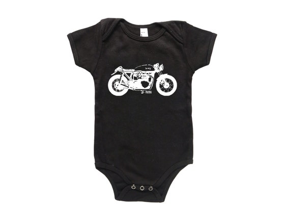 Vintage Motorcycle Boy Baby Clothes Cafe Racer Baby Onepiece
