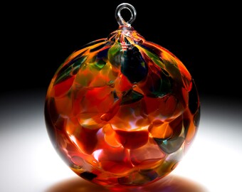 Ornament Suncatcher Hand Blown Art Glass in Orange Magic - 1 ea by Totally Blown Glass