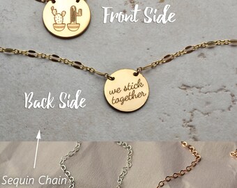 Cactus necklace, best friend gift, best friend necklace, sister gift, friend necklace, necklace for sister, cactus, best friends