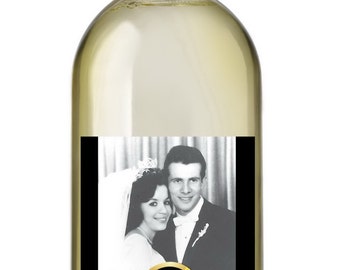 50th Anniversary Wine Labels • Personalized Photo Anniversary Wine Label