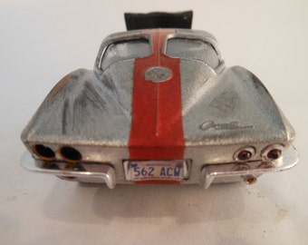 Classicwrecks, Rusted Wreck ,Scale Model, Silver Corvette Car,Junk Yard