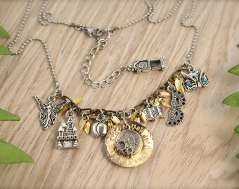 Labyrinth Inspired Castle Clock Charm Necklace