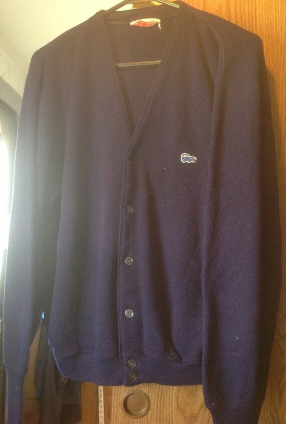 VINTAGE Izod of London Men's Blue Sweater with logo Large