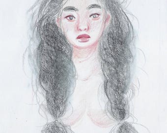 Braids Girl Original Illustration
