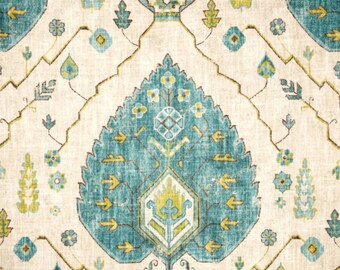 Richloom Aubusson Aegeon | Home Decorator Fabric | Yardage | By the Yard | Cut to Size | Beige | Gray | Cream | Citrine | Linen Rayon Blend|