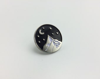 Silver Mountain Enamel Pin, Soft Enamel Pin, Brooch, Silver Pin, Lapel Pin, Limited Edition