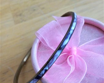 Bangle vintage brass and mother of pearl purple