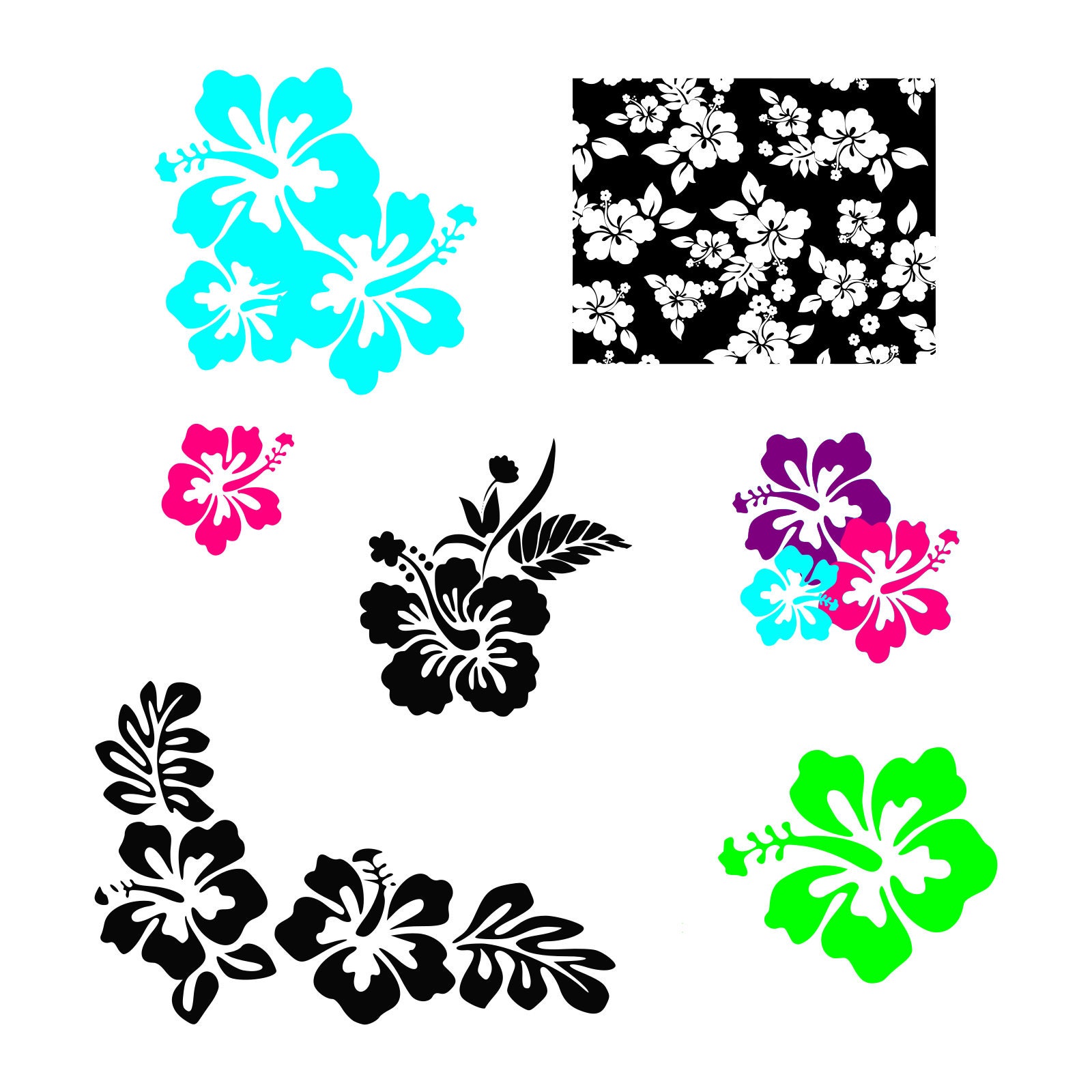 Hibiscus svg Hibiscus pattern svg Hibiscus print svg Cutting