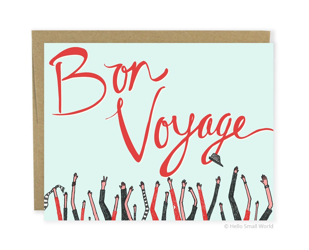 cute goodbye card bon voyage card coworker leaving card