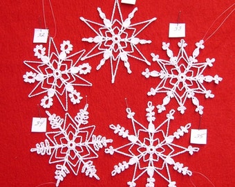 PDF Patterns for 5 Crocheted Snowflakes - set 7