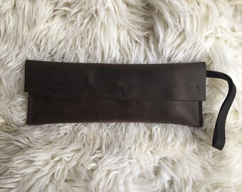 Matte brown wristlet- 1764
