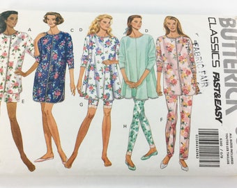Butterick Sewing Pattern 6360 Misses Miss Petite Pajama and Nightshirt Size XS-L Cut