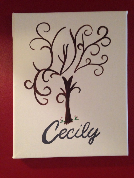 Baby Shower Guest Book alternative fingerprint stamp tree