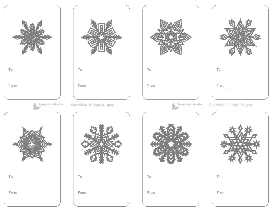 snowflake gift tag