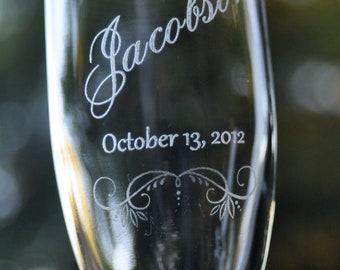 Mr and Mrs Wedding Champagne Glasses