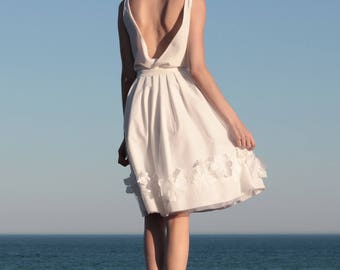 Wedding Top, Silk, Open Back, Top Boho, V Back, Court Wedding Dress, Modern Wedding Dress, Civil Ceremony, Beach Wedding - Carline Top