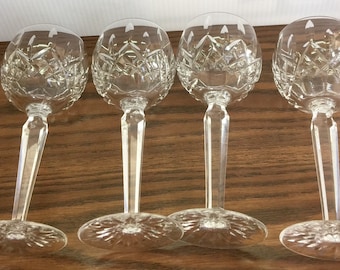 Waterford "Lismore" (4) Hock Wine Stemware Glasses (4)