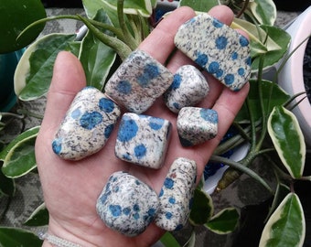 Rare K2 Stone ~ Azurite in Granite ~ Hand Cut/Polished ~ A+ from Pakistan ~ ONE piece / Protection / Third Eye / Spiritual Awakening