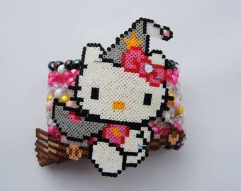 Hello Kitty Witch Halloween Kandi Cuff