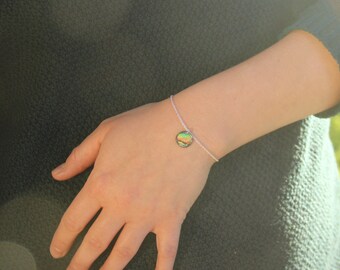 Paua shell bracelet, abalone jewelry, shell jewellery, beach jewellery, mermaid jewelry, nature inspired, sterling silver, abalone bracelet