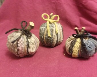 Primitive pumpkins from vintage rugs