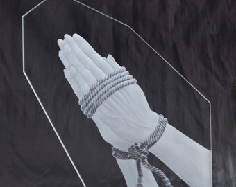 Glass sculpture Praying Hands II-inspired by Albrecht Dürer