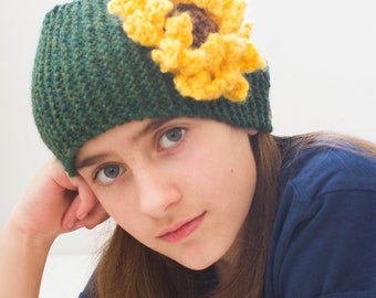 Sunflower ear warmer