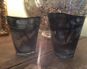 2 Vintage Swedish Kosta Boda Mine Tumblers