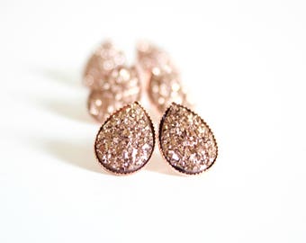 Druzy Earrings - rose gold druzy earrings -bridesmaid earrings -bridesmaid gift -rose gold bridesmaid earrings -bridal earrings