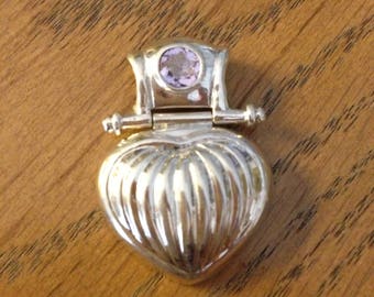 Sterling Silver Amethyst Hinged Pendant