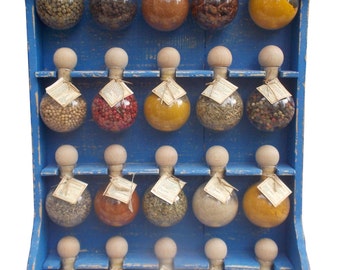 20 bubbles blue patina 'Bubbles of spices' spice racks
