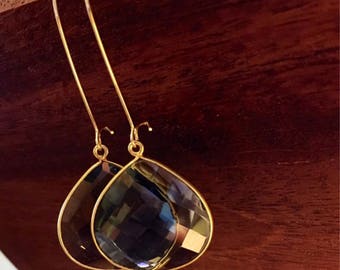 London blue topaz briolette teardrop earrings