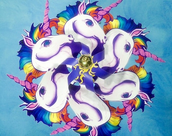 Unicorn Pinwheel Spinner Whirligig Windmill