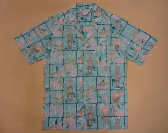 Vintage Malihini Aloha Shirt/Hawaiian shirt/Rockabilly/New Old Stock