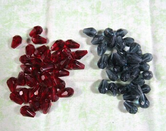 10 x 8mm Faceted Glass Drop Beads (B446e)