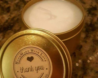 Gardenia scented soy candle handcrafted