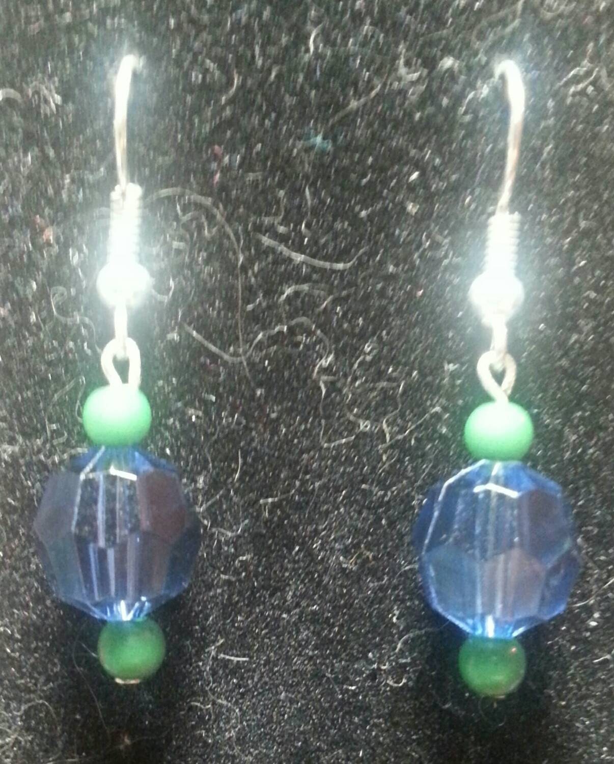 Blue Green Dangle Earrings
