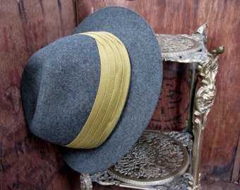 David Ripper Trilby, Mens Trilby Hat, Trilby Hat, Vintage Trilby, Green Trilby, Vintage Hat, Mans Trilby, Unisex, Wool Felt Hat, Country Hat