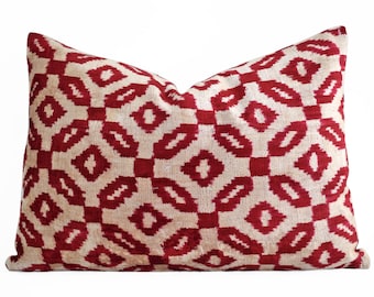 SALE! Handwoven Silk Luxury ikat velvet pillow, pillow, velvet, ikat pillow cover, velvet pillow, ikat, throw pillow, velvet ikat pillow